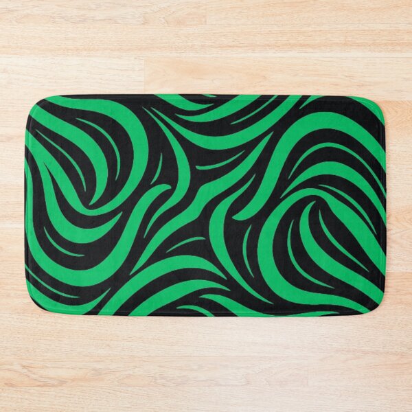 Item preview, THE ABSTRACT Neon Green Black Psychedelic Wave Pattern designed and sold by YOFANTZ!.