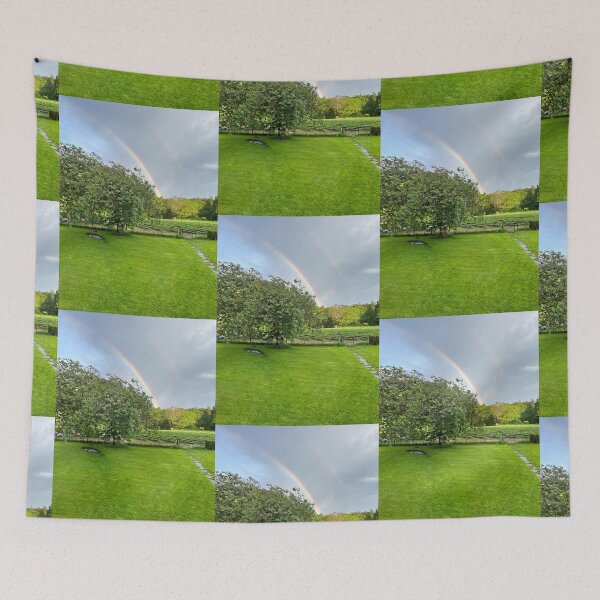 Item preview, ⁠Double Rainbow Over Green Summer Field⁠ designed and sold by Julia9632.