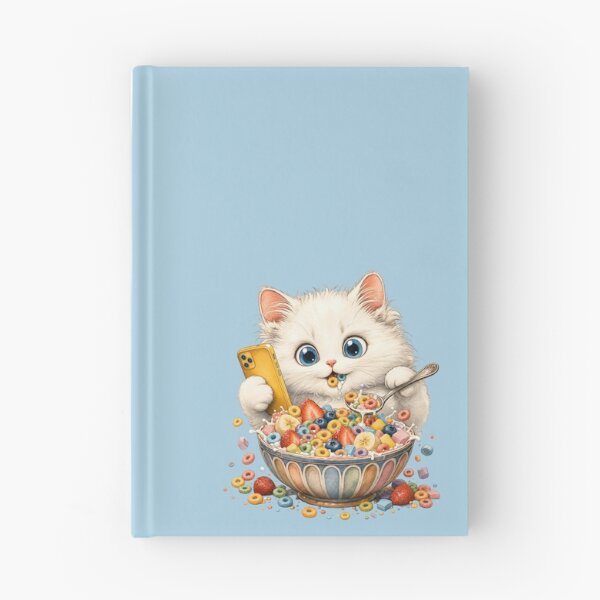 Item preview, Kitty Eating Cereal designed and sold by Whimsy Petal and Co..