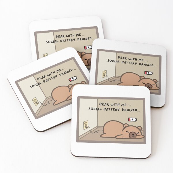Item preview, Bear With Me Social Battery Drained designed and sold by Draw-some Doodles.