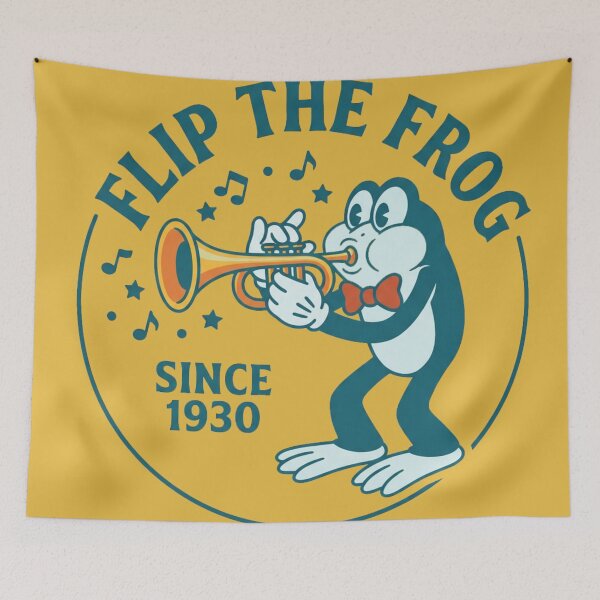 Item preview, Flip The Frog Vintage 1930s Cartoon Trumpet Player Retro Jazz Mascot designed and sold by VoglR.