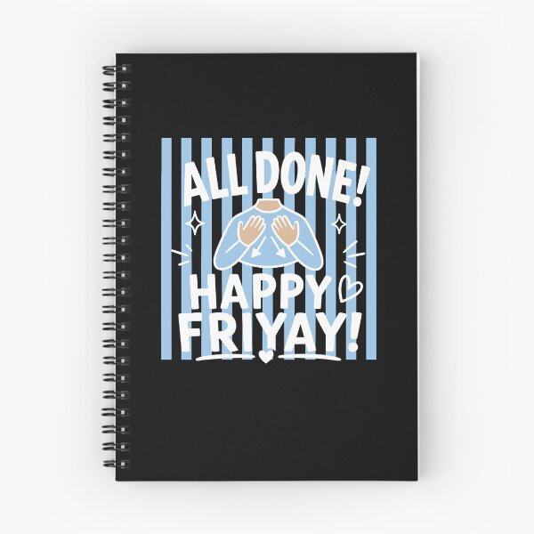 Item preview, All Done Happy Friday ASL Sign Language Preppy Striped designed and sold by Glow-Paw-Studio.