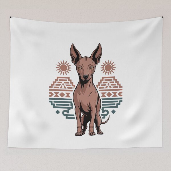 Item preview, Aztec Xoloitzcuintli Mexican Hairless Dog Tribal Sun designed and sold by k3rstman1.