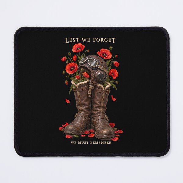 Item preview, Lest We Forget – WWII RAF Flying Boots, Pilot Helmet and Remembrance Poppies designed and sold by Island Pace Design.