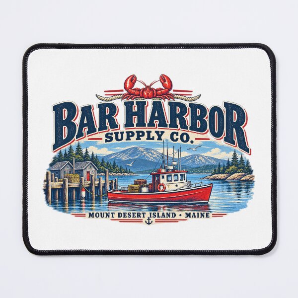 Item preview, Bar Harbor Maine Lobster Boat Vintage Coastal designed and sold by rygenr8.