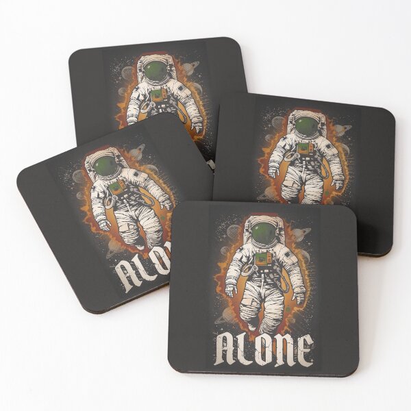 Item preview, Astronaut Grunge Alone Space Horror Special Edition for Dark Textiles designed and sold by Shyla Marsare.