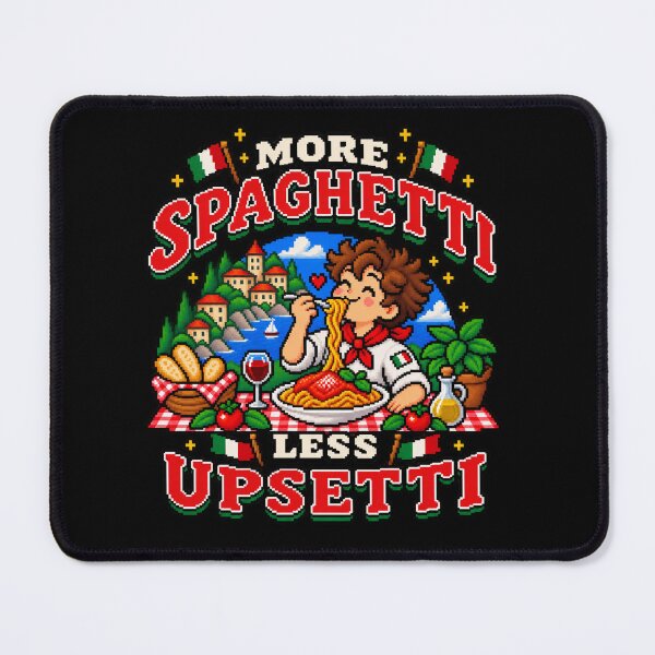 Item preview, More Spaghetti Less Upsetti – Funny Retro Pixel Art designed and sold by BYVOK.