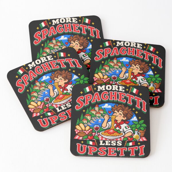 Item preview, More Spaghetti Less Upsetti – Funny Retro Pixel Art designed and sold by BYVOK.