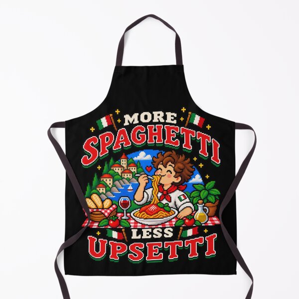 Item preview, More Spaghetti Less Upsetti – Funny Retro Pixel Art designed and sold by BYVOK.