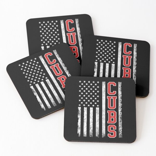 Item preview, CUBS American Flag Patriotic Baseball Design designed and sold by Glow-Paw-Studio.
