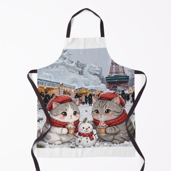 Item preview, Kawaii Cats Winter Sapporo Japan - Freda and Junior Snow Festival designed and sold by MAISON SYLVIE.