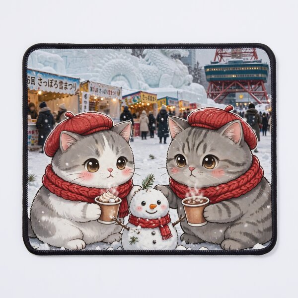 Item preview, Kawaii Cats Winter Sapporo Japan - Freda and Junior Snow Festival designed and sold by MAISON SYLVIE.