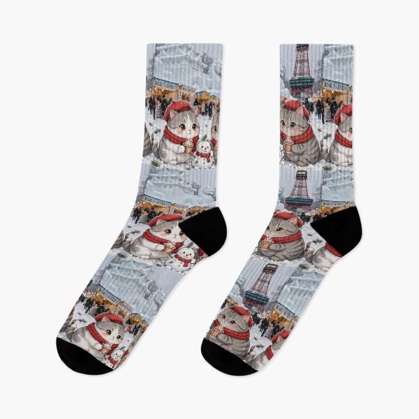 Item preview, Kawaii Cats Winter Sapporo Japan - Freda and Junior Snow Festival designed and sold by MAISON SYLVIE.