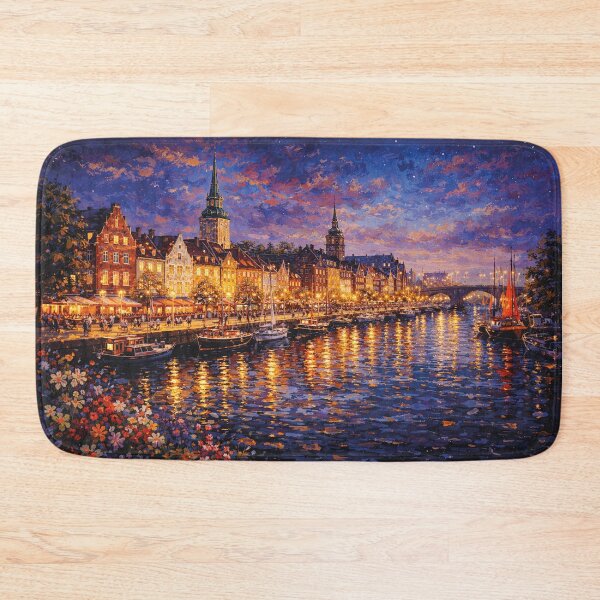 Item preview, Aalborg by night, Denmark – A Beautiful City in Europe. designed and sold by GalleryKauffeld.