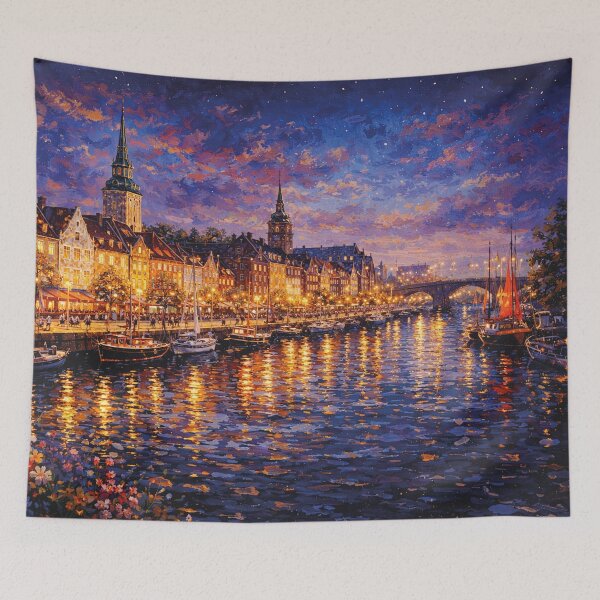 Item preview, Aalborg by night, Denmark – A Beautiful City in Europe. designed and sold by GalleryKauffeld.