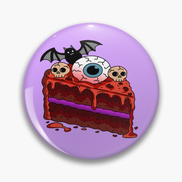 Item preview, Spooky Halloween Cake Slice with Eyeball Skulls and Bat Vector Illustration designed and sold by RS4you.