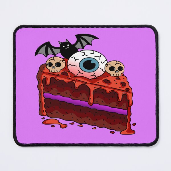 Item preview, Spooky Halloween Cake Slice with Eyeball Skulls and Bat Vector Illustration designed and sold by RS4you.