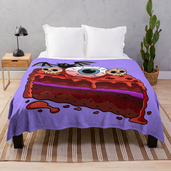 Item preview, Spooky Halloween Cake Slice with Eyeball Skulls and Bat Vector Illustration designed and sold by RS4you.