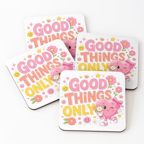 Item preview, Good Things Only Pink Cute Sticker PNG | Positive Quote Feminine Aesthetic | Kawaii Heart Vinyl Decal | Cute Gift designed and sold by Stylestickers55.