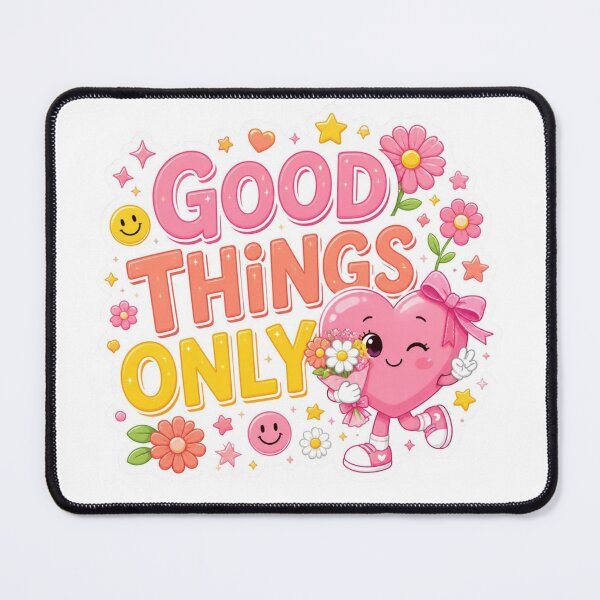 Item preview, Good Things Only Pink Cute Sticker PNG | Positive Quote Feminine Aesthetic | Kawaii Heart Vinyl Decal | Cute Gift designed and sold by Stylestickers55.