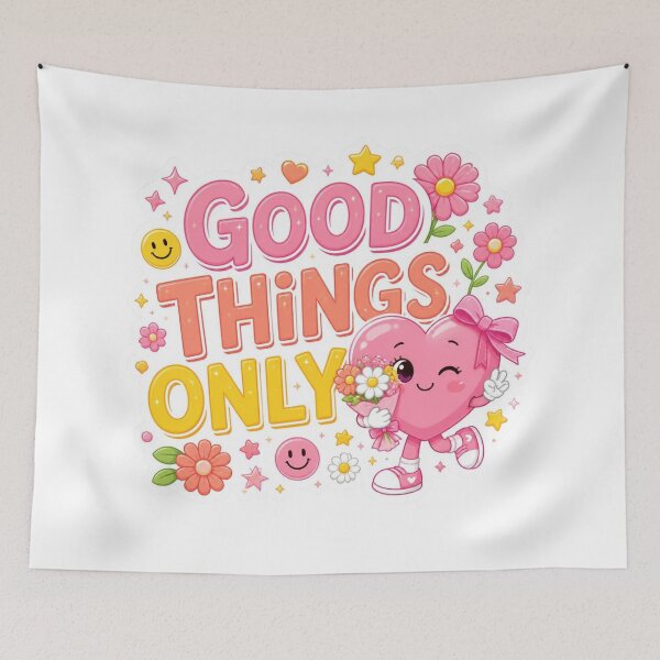 Item preview, Good Things Only Pink Cute Sticker PNG | Positive Quote Feminine Aesthetic | Kawaii Heart Vinyl Decal | Cute Gift designed and sold by Stylestickers55.