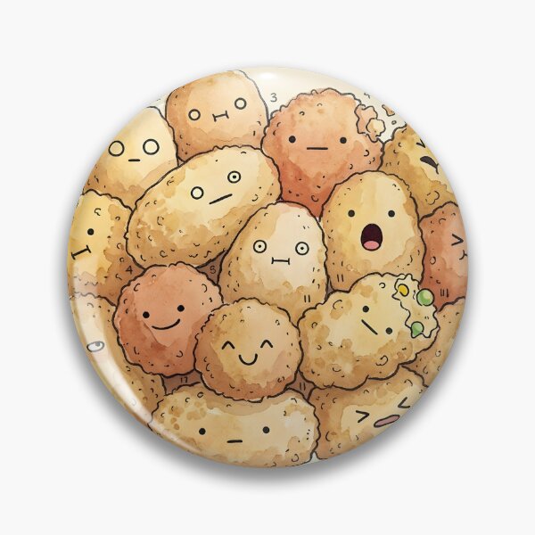 Item preview, Cute Potato Croquette Kawaii Crispy Food Illustration designed and sold by DuckOddity.