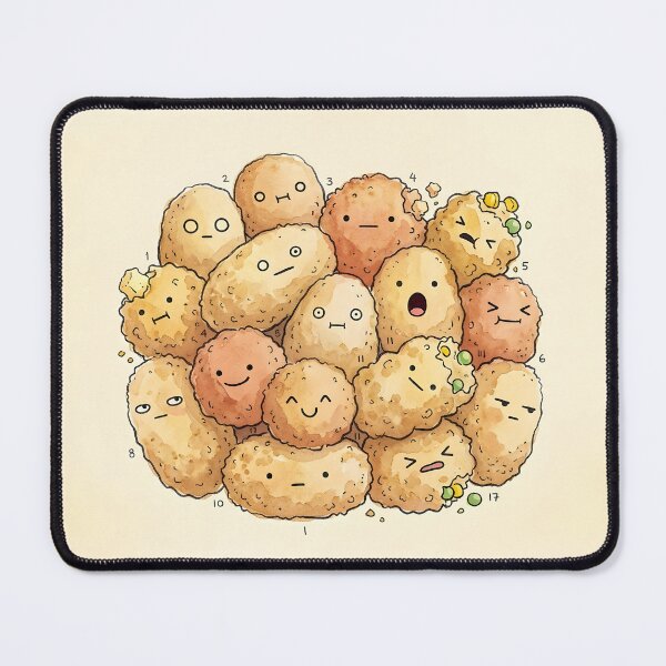 Item preview, Cute Potato Croquette Kawaii Crispy Food Illustration designed and sold by DuckOddity.