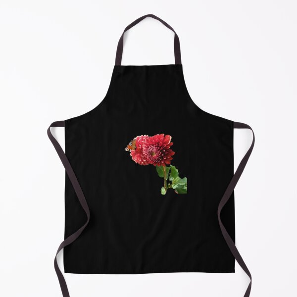 Item preview, Red Dahlia with Red Butterfly For Bringing Love To Oneself and The World Black Background designed and sold by BOKEbyTC.