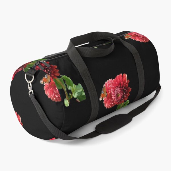 Item preview, Red Dahlia with Red Butterfly For Bringing Love To Oneself and The World Black Background designed and sold by BOKEbyTC.