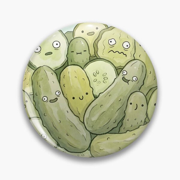 Item preview, Cute Pickle Slices Kawaii Dill Pickle Food Illustration designed and sold by DuckOddity.