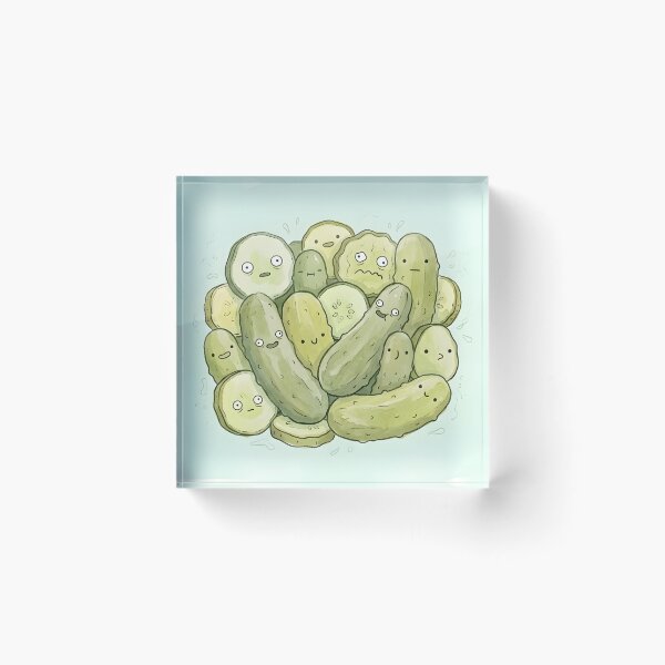 Item preview, Cute Pickle Slices Kawaii Dill Pickle Food Illustration designed and sold by DuckOddity.