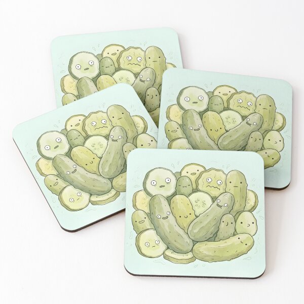 Item preview, Cute Pickle Slices Kawaii Dill Pickle Food Illustration designed and sold by DuckOddity.