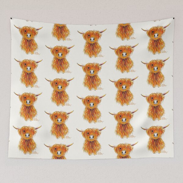 Item preview, Scottish Hairy Highland Cow ' TaTTie ' by Shirley MacArthur designed and sold by Shirley MacArthur Art.