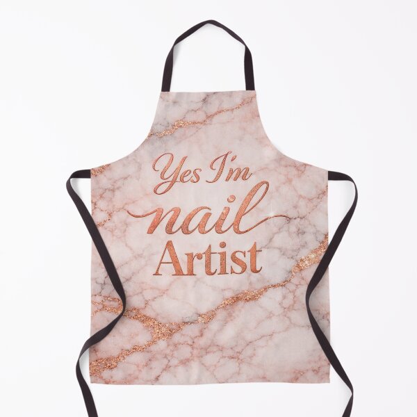 Item preview, Yes I’m a Nail Artist – Elegant Pink Marble Rose Gold Nail Tech Design designed and sold by Lalala cute.