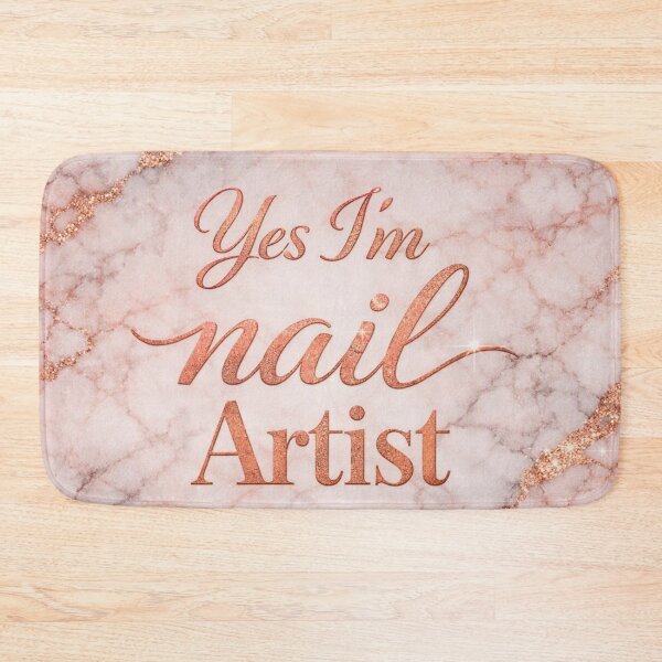 Item preview, Yes I’m a Nail Artist – Elegant Pink Marble Rose Gold Nail Tech Design designed and sold by Lalala cute.