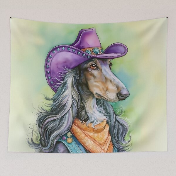 Item preview, Afghan Hound Cowgirl designed and sold by prettykaler.