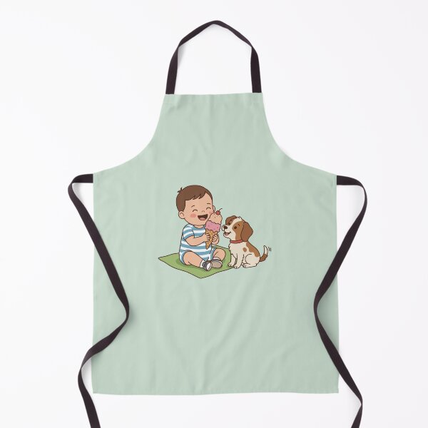 Item preview, baby with dog & ice cream designed and sold by oldmagic70.
