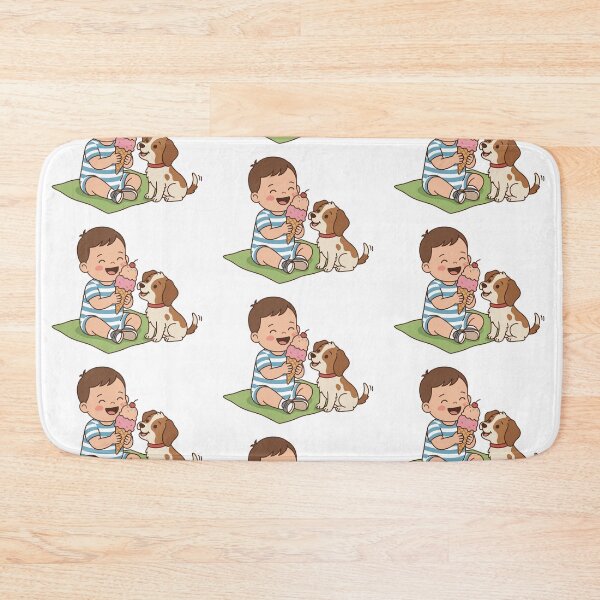 Item preview, baby with dog & ice cream designed and sold by oldmagic70.