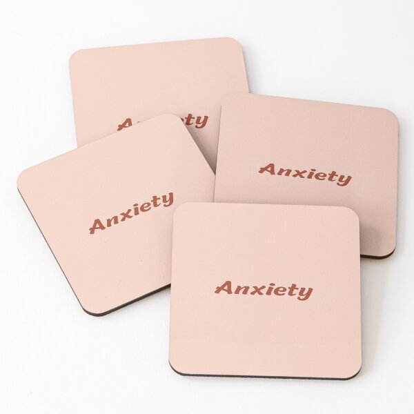 Item preview, Anxiety – Bold typographic design in terracotta on a pastel background designed and sold by Kokorolab.