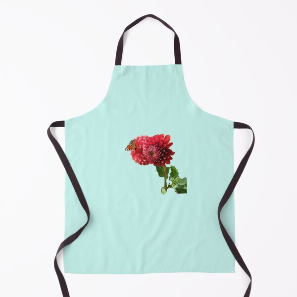Item preview, Red Dahlia with Red Butterfly For Bringing Love To Oneself and The World Light Turquoise Background designed and sold by BOKEbyTC.