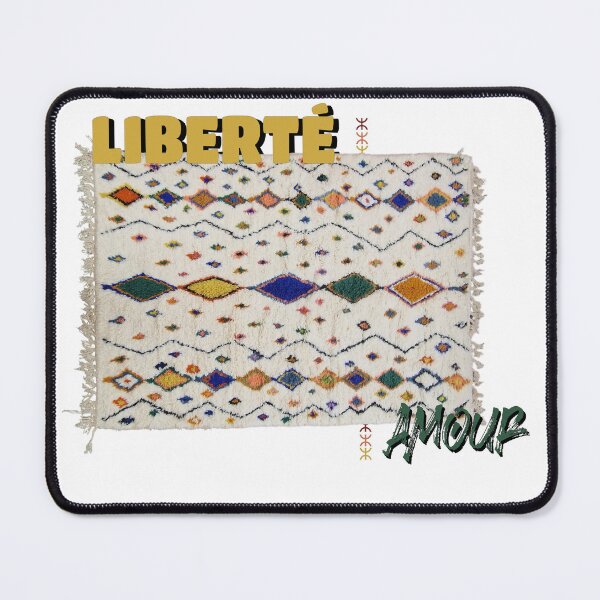 Item preview, AMOUR & LIBERTÉ — Moroccan Amazigh Rug Inspired Design | French Love & Freedom Art designed and sold by Shadryx.