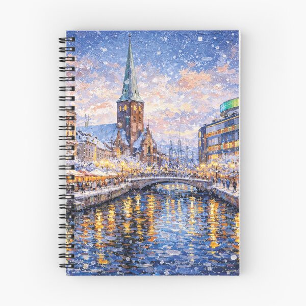 Item preview, Aarhus in Denmark painting – A Winter Scene in This Beautiful European City. designed and sold by GalleryKauffeld.