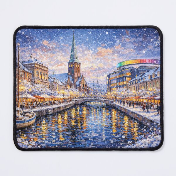 Item preview, Aarhus in Denmark painting – A Winter Scene in This Beautiful European City. designed and sold by GalleryKauffeld.