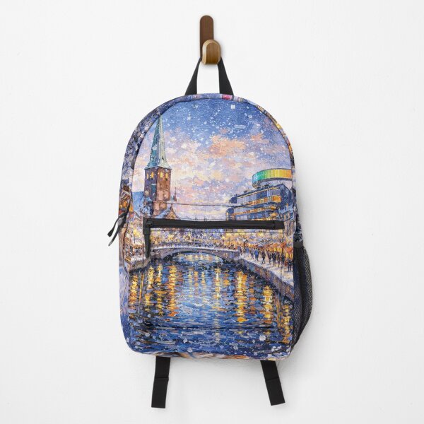 Item preview, Aarhus in Denmark painting – A Winter Scene in This Beautiful European City. designed and sold by GalleryKauffeld.
