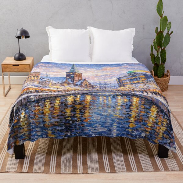 Item preview, Aarhus in Denmark painting – A Winter Scene in This Beautiful European City. designed and sold by GalleryKauffeld.