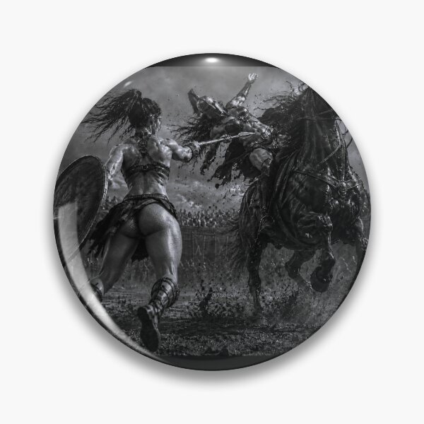 Item preview, Spartan Warrior vs Mounted Champion – Black & White Battle Art designed and sold by Ancient-Era.