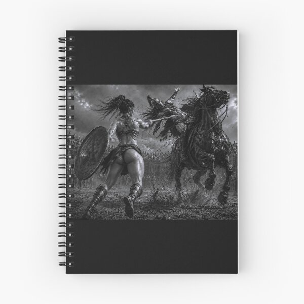 Item preview, Spartan Warrior vs Mounted Champion – Black & White Battle Art designed and sold by Ancient-Era.