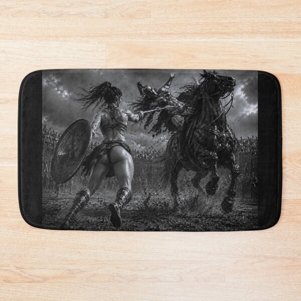 Item preview, Spartan Warrior vs Mounted Champion – Black & White Battle Art designed and sold by Ancient-Era.
