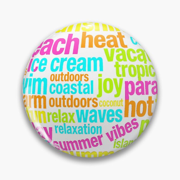 Item preview, Summer Sphere Word Cloud – Tropical Vibes Glow Tee designed and sold by AIClothingUK.