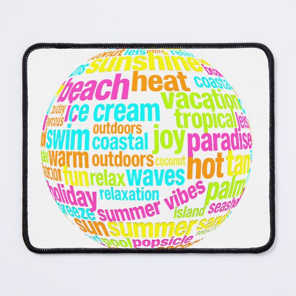 Item preview, Summer Sphere Word Cloud – Tropical Vibes Glow Tee designed and sold by AIClothingUK.